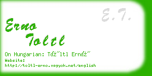 erno toltl business card